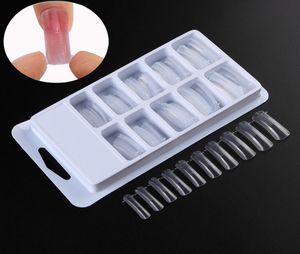 L08 100pcscase dual forms false neably clear clear full cover Nail tips uv gel dual forms and acrylic system6349776