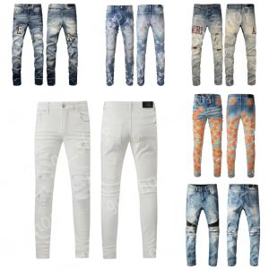 Men's Jeans Designer Jeans AM Jeans 295 High Quality Fashion patchwork ripped leggings 28-40