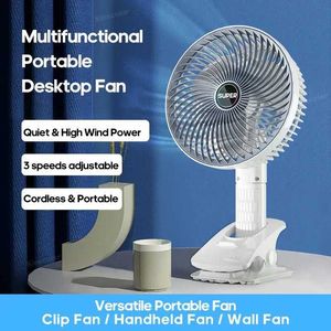 Other Appliances Portable desktop fan with clip and cordless charging 1200mAh ventilation fan cooler multifunctional handheld fan 3-speed J240423