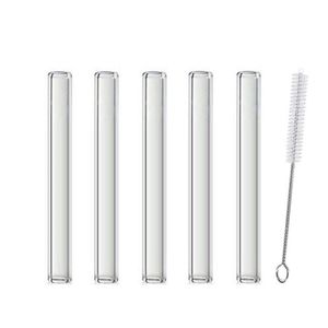 4.0 Inch Glass Tubes Reusable Glass Straws Smoking Pipe 12 mm OD 2 mm ID Wall Pyrex Glass Blowing Clear Tube For Art DIY Accessories 20pc a free brush
