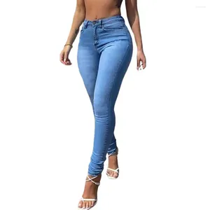 Jeans da donna Grandi pantaloni magri da skinny facili resistenti alle donne di lunga durata elasticità di elasticità slim elasticità dei pantaloni in denim