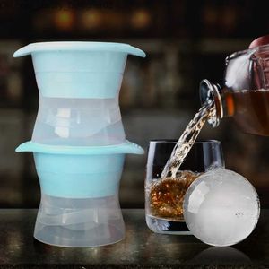 Glassverktyg Whisky Round Cube Maker Silicone Sfärisk gjutmaskin Fast Freezing Molding Tray Ice Cream Molding Machine Q240425