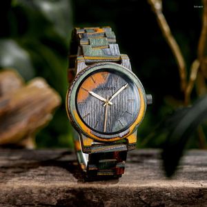 Avanadores de punho Bobo Bird Wood Watch Men Fashion Wristwatch Japanese Quartz Movement