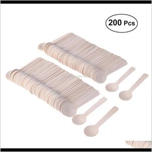 Barra de jantar cozinha home talheres gardenfashin 200pcs descartáveis de madeira descartável premium colheres seguras de talheres de mesa para piquenique ao ar livre h