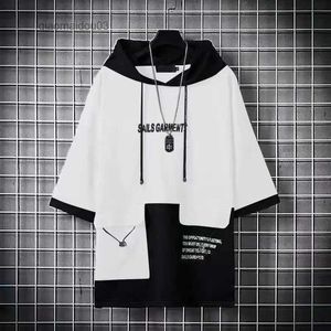 Herr t-shirts Summer Mens T-shirts Japan Harajuku Fashion Streetwear Short Sleeve Hooded Tops Tees Casual Men Clothing Printed T Shirts Menl2404