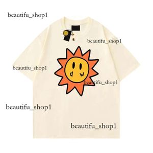 メンデザイナーTシャツスマイリーサントランプTシャツ夏のトレンドスリーブカジュアルシャツトップハイストリートドローデュー663