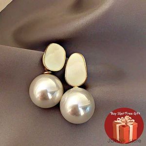 Dingle ljuskronor mode överdriven imitation pärla dropp örhängen för kvinnor örhängen vintage eleganta metallörhängen bröllop smycken parti