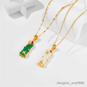 Pendant Necklaces Fashion Green White Yuzhu Necklace Ladies Green Festival Senior OL All-match Pendant High Quality Bingqing Yujie Girl Gift