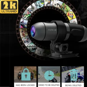 Camera 2K Hjälmkamera WiFi Dual Wearable Bike Bicycle Action Cam Twowheeledvehicle Recorder Waterproof för motorcykelturer
