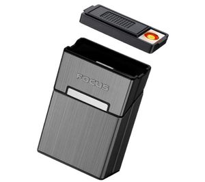 Neueste farbenfrohe Zigarettenkoffer Abnehmbarer USB -Leichter Kitschale Kunststoff Aluminium Innovative Design Raucher Speicher Stash Box Contai6370433