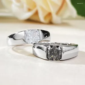 Cluster Rings 925 Silver Inlaid Imported High Carbon Diamond 6 6m Ring European And American Personalized Fashion Style