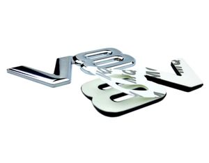 Lega di metallo automatico 3D V8 Logo Spostamento Spostamento del bagagliaio Disalta della Decal Decal Chrome V8 Emblema Late Emblema Styling dell'auto 5305919