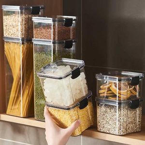 フードセーバーストレージコンテナストレージキッチンコンテナプラスチックボックス缶バルクグレインオーガナイザーカバー家庭H240425 WAPN