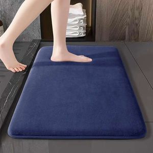Thickened Coral Veet Solid Color Bathroom Living Room Entrance Water Absorbing and Non Slip Bedroom Floor Mat, Carpet