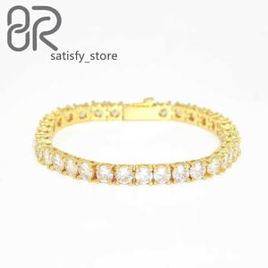 Atacado 5mm 10k Gold Moissanite Tennis Chain Chain Colar Style Style Round Round Brilliant Cut Diamond Fine Fine Bracelet