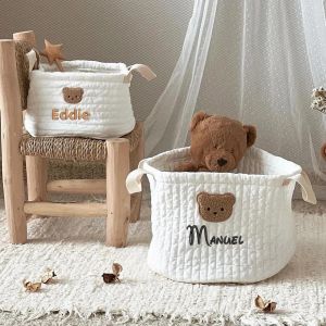 Rucksäcke Personalisierter Name Aufbewahrungsorganisator Korb mit Tierdruck Babyspielzeug Aufbewahrungskorb Personalisierte Baby Windel Sortierkorb