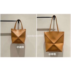 Loe Designer Bag Puzzle Fold Axel Bags Lady Head Layer Cowhide Girl Shoulder High Capacity Geometry Tote One Diagonal Straddle Portable Hucket