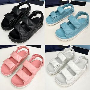 2024 Spring And Summer Female Show New Sandals Series Classic Thick Sole Sandals Sheepskin Fabric Inner Height 6cm Foam Big Sole Soft Casual Womens Sandals Size 35-41