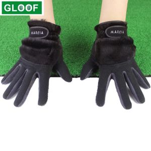 Handskar 1 par kvinnor vintergolfhandskar antislip konstgjord kanin päls värme mjuk fiber utomhus sport full fingergolf handskar