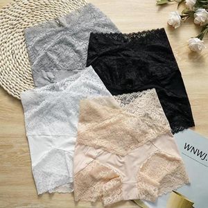 Kvinnors trosor Hög midja mage Tuck Lace Safety Pants Women With Crotch Leggings Shorts Underwear 2 I 1 Thin Summer Insurance