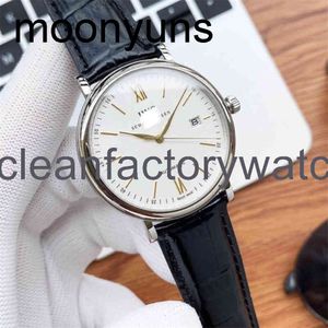 Homens, designer de relógios IWCity Luminous Welt Watch Brand Luxury Leather 40mm Adequado para grandes relógios piloto com o ônibus de moda português Berto Fino HRK6