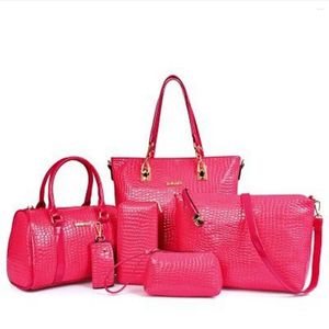Bag 6pcs/set Women Messenger Bags Fashion PU Leather Vintage Shoulde Crossbody Tote Cool Luxury