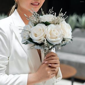 Wedding Flowers Artificial Bouquet Bridal Holding For Anniversary Graduation Ceremony Decoration