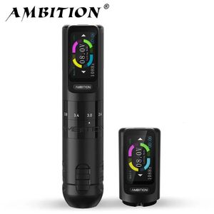 Ambition Seher 2.2-4.2mm Ayarlanabilir İnme Kablosuz Dövme Makinesi Kalemi 2400mAH Renkli Dokunmatik Ekran Pil Güçlü Kırmasız Motor 240416