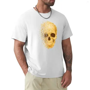 Men's Polos Gold Glitter Skull T-Shirt Blacks Plus Sizes Men T Shirts