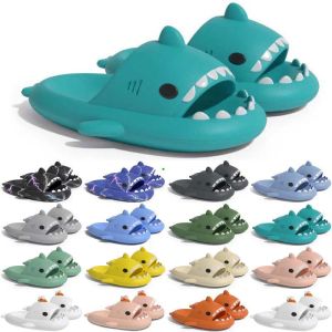 Gratis fraktdesigner Shark Slides One Sandal Slipper för män Kvinnor Gai Sandals Pantoufle Mules Men Women Tisters Trainers Flip Flops Sandles Color7 Trendings