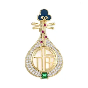 Stumette Gioielli di moda Pipa Pearl Hollow Out Intarsia Curre Accessori per la spilla Oro Ruby Oro