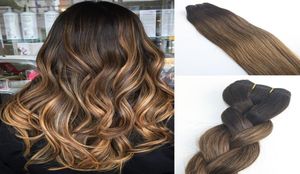 Balayage Ombre Dye 28 braun hochwertiger Verkauf brasilianischer jungfräuliches Haar Straight Human Hair Webe Extensions Bündel 100G7999509