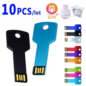 Drives 10st/Lot Anpassad foto Metal Pendrive Nyckel USB Flash Drive 2.0 4GB 8GB 32 GB 64 GB Lagringsenhet Foto Stick Bra gåvor Minne