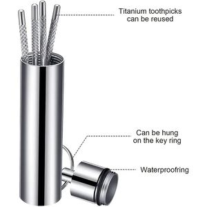 NEW 2024 7pcs/set Stainless Steel Toothpick Set Tooth Flossing Reusable Toothpicks Portable Toothpick Floss Teeth Cleaner Oral Cleaning for