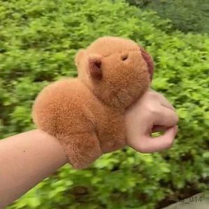 Animais de pelúcia de pelúcia Capybara Animal Slap Snap Wrap Wrist Palavreira Princheira de pelúcia Kaii Capybara Ring de mão Ringue da pulseira Kid Funny Toys