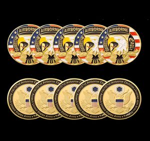 5pcs Non Magnetic American 101St Airborne Division Air Force Challenge Gold Plated Coin 157quot012quot Operation Iraqi 8481752