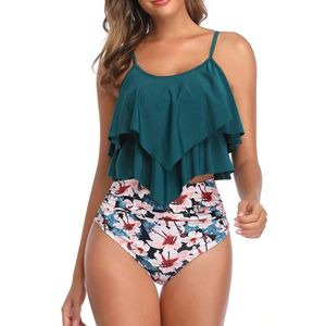 2024 Tankini Conjunto Mulheres com cintura alta Bikini Swimwear Sexy Two Pieces Swimsuit 8 Cores Tamanho Menção Menção de Menção 240417