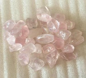 Linda cura polida de cascalho de cristal de quartzo rosa natural fornece boa energia de cristal de rosa como presente 100g7503079