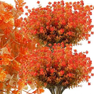 Dekorative Blumen künstlicher Herbstbündel Herbst Eukalyptus Blatt gefälschte Pflanzen Thanksgiving Weihnachten Hochzeitsfeier Hausgarten Dekorationen
