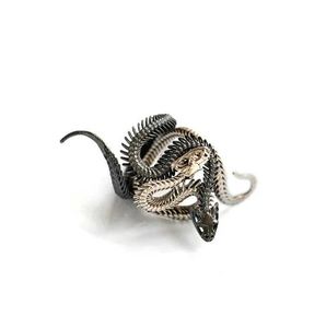 Anelli di banda Ring for Men Girls Women Regolable Gold White Black Snake Feroce Animal Punk Punk Exagerated Sfinge egiziano faraone H240425