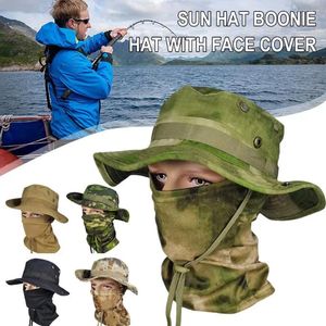 Berretti da trekking pesca boonie cappello da esterno sport da sole per protezione rasatura per protezione da collo tappi per secchi regolabili e maschera