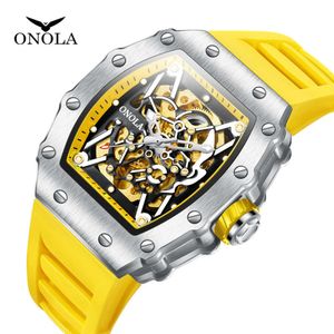 2024 Onola Men's Fashion Sports Waterproof Mechanical Watch with Silicone Strap