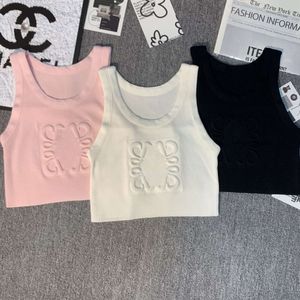 3D刺繍ニットベストレディースノースリーブベスト豪華な女性用衣料品デザイナーTシャツセクシーショートトップサマービーチビキニタンクトップ