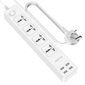 Cables Aofo 4outlet Universal Power Strip, with 4 Usb Charging Ports Home/office Surge Protector with 5.9ft Extension Cord