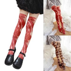 Women Socks Ly Designed Ladies Thigh Stockings Funny Pork Belly Pattern Novelty Fashion Sexy Over-the-knee Cosplay