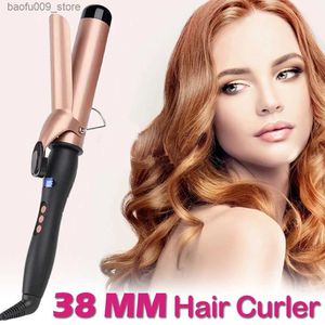 Curling Irons Electric curler iron hair wave styling tool LED display screen ceramic curl hair negative ion USB charging Q240425