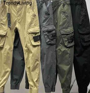 2024SS MENS STONES PATCES ISLAND Vintage lastbyxor Designer Big Pocket Overalls Trushers Track Fashion Brand Leggings Long Mens Sports Pants