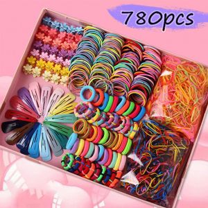 Acessórios meninas bandas de cabelo coloridas Conjunto de nylon Elastic Rubber Children Railtail Scrunchies Baby Baby Cute Acessórios