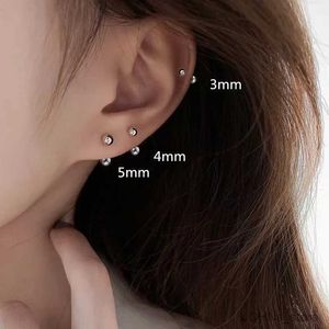 Dangle Chandelier 2024 New Fashion Silver Color Small Round Ball Stud Earrings For Women Simple Cute Mini Ear Bone Piercing Earrings Jewelry