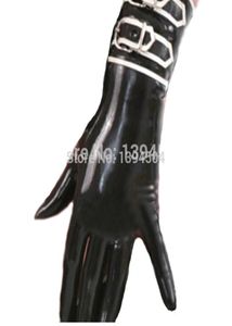 Новый спешний экзотический костюм Сексуальные женщины латексные перчатки фетиш 100 ручной работы с прямыми с пряжками 2010223133639